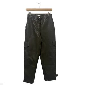 Wilfred | Aritzia Grey Modern Cargo Utility Faux/Vegan Leather Pants Size 4